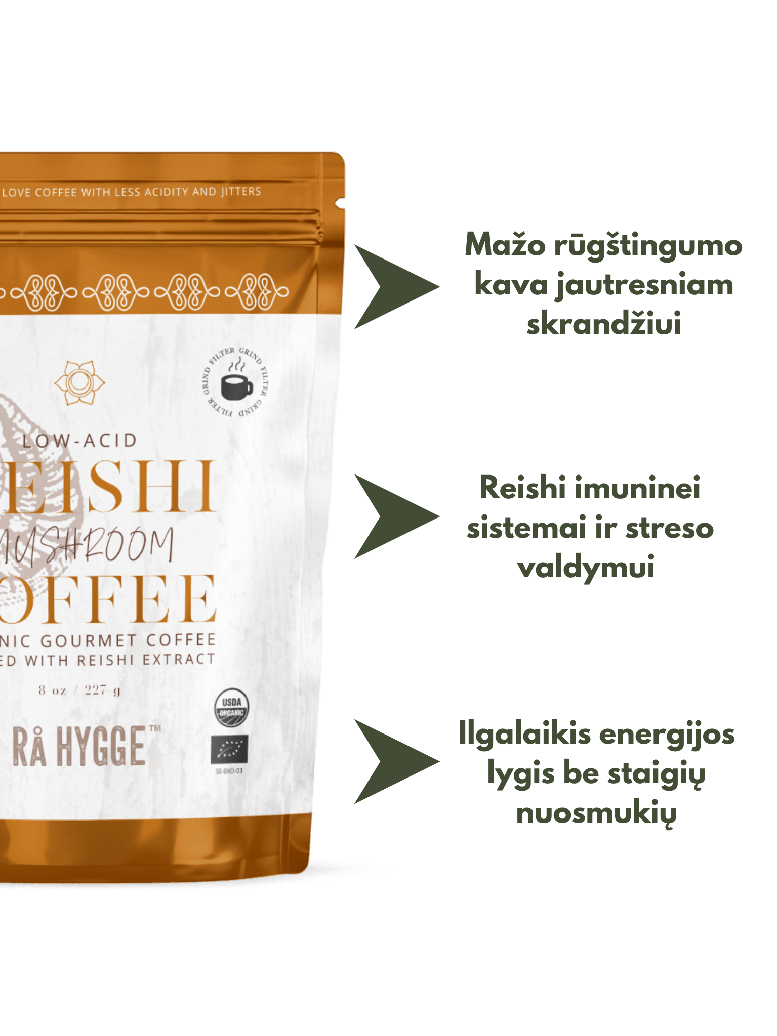 Ekologiška malta kava su Reishi grybais Balance - Healthy sips