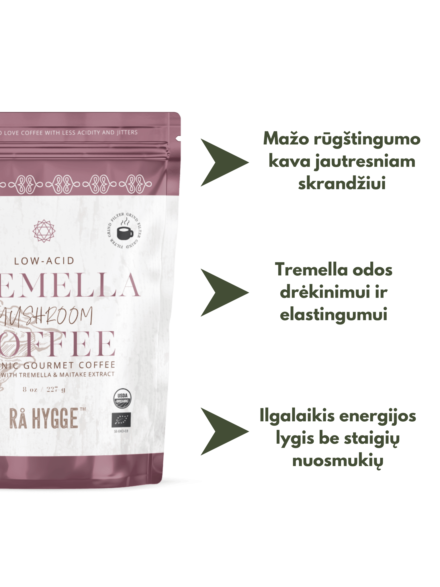 Ekologiška malta kava su Tremella ir Maitake grybais Beauty - Healthy sips