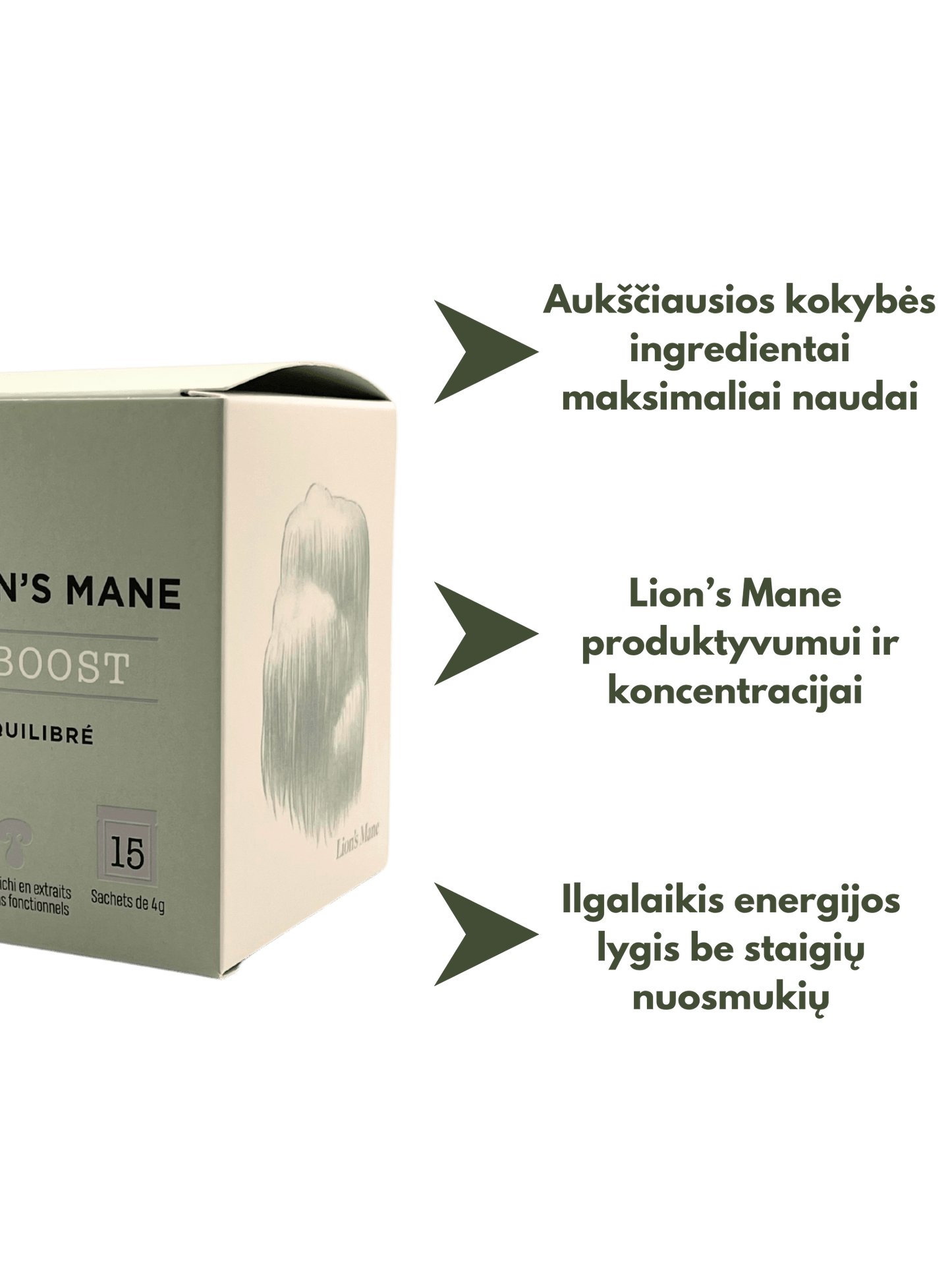 Ekologiška tirpi kava su Lion's Mane grybais Brain Boost Coffee - Healthy sips